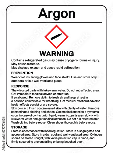 Warning Argon Symbol Sign ,Vector Illustration, Isolate On White Background Label.EPS10