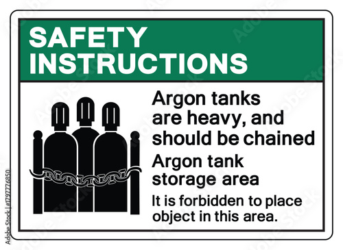 Safety Construction Argon Tanks Symbol Sign ,Vector Illustration, Isolate On White Background Label.EPS10