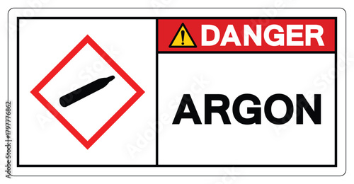 Danger Argon Symbol Sign ,Vector Illustration, Isolate On White Background Label.EPS10