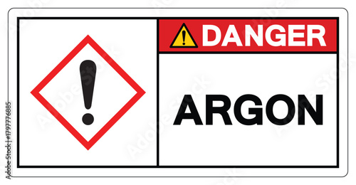 Danger Argon Symbol Sign ,Vector Illustration, Isolate On White Background Label.EPS10