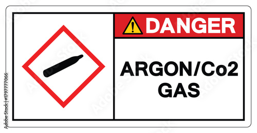 Danger Argon Co2 Gas Symbol Sign ,Vector Illustration, Isolate On White Background Label.EPS10