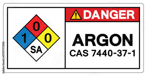 Danger Argon Symbol Sign ,Vector Illustration, Isolate On White Background Label.EPS10
