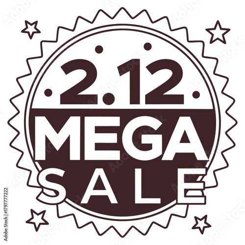 212 mega sale badge with stars