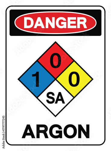 Danger Argon Symbol Sign ,Vector Illustration, Isolate On White Background Label.EPS10
