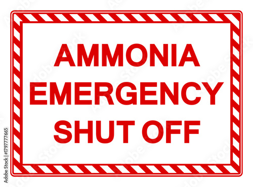 Ammonia Emergency Shut Off Symbol Sign, Vector Illustration, Isolate On White Background, Label.EPS10