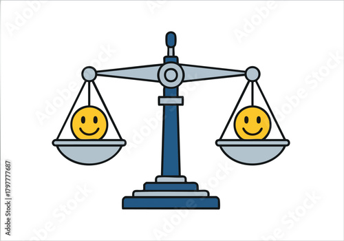 Balancing Happiness A Scale Tipping with Smiles - Finding Equilibrium in Life's Joys