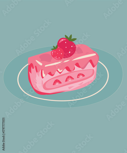 Illustration with Strawberry Cottage Cheese Casserole