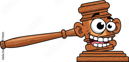Cartoon Gavel with Googly Eyes A Playful Take on Justice and Law