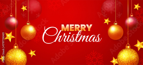 Merry Christmas greeting card trendy background with christams fir tree branches