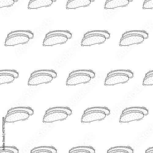 Hand Drawn Bread seamless pattern background