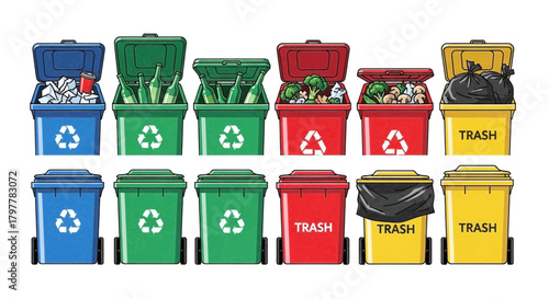 vector illustration of a recycling bin