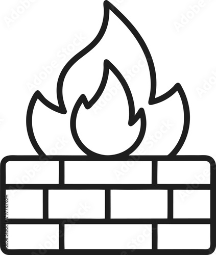 Outline firewall food icon on white background