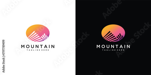 mountain logo vector icon illustration.	