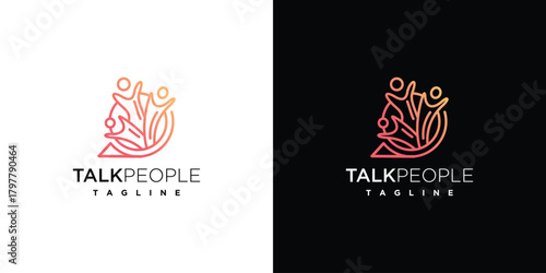 talk person symbol logo design