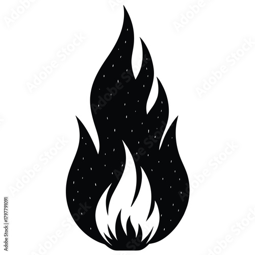 roasting flame on white background