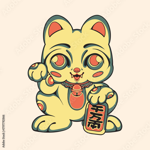 Japanese neko vector design vector illustration