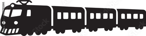 Train Icon Set – Locomotive and Passenger Train Vector