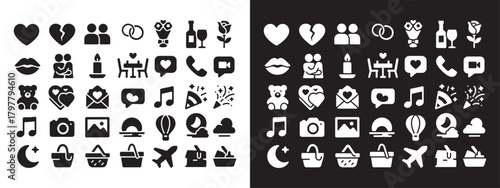 Large Set of Security, Protection, and Safety Solid Glyph Icons