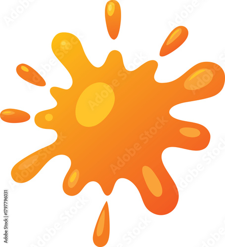 orange slime splash explosion vector icon