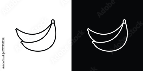 Foto Banana icon. Line with editable stroke.