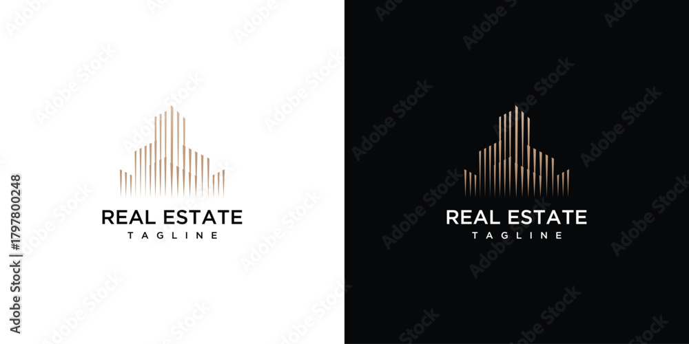 Fototapeta premium Minimalist building architectural logo design inspiration 