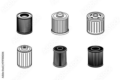 Filter Cartridge Vector Set for web and graphic design.
