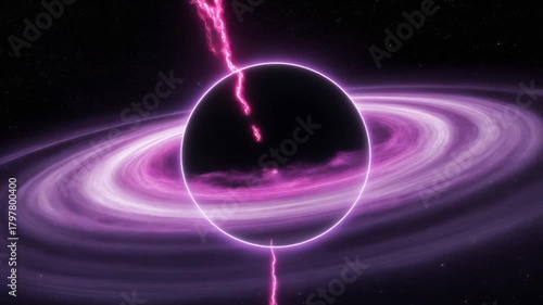 Cosmic Black Holes with Pulsating Purple Accretion Disks and Energy Bursts