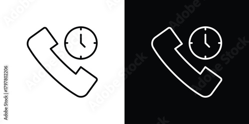 Canvastavla Call duration icon. Line with editable stroke.
