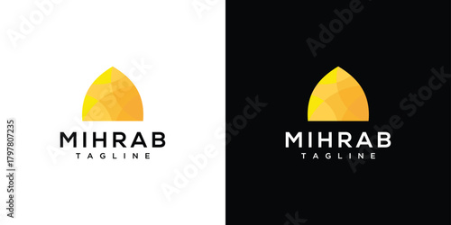 Mihrab inspiration logo design. Creative mihrab icon ideas.