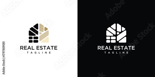 Stone house logo design vector icon illustration.	
