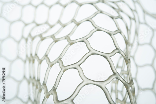 Transparent Silicone Mesh on White Background (Macro)