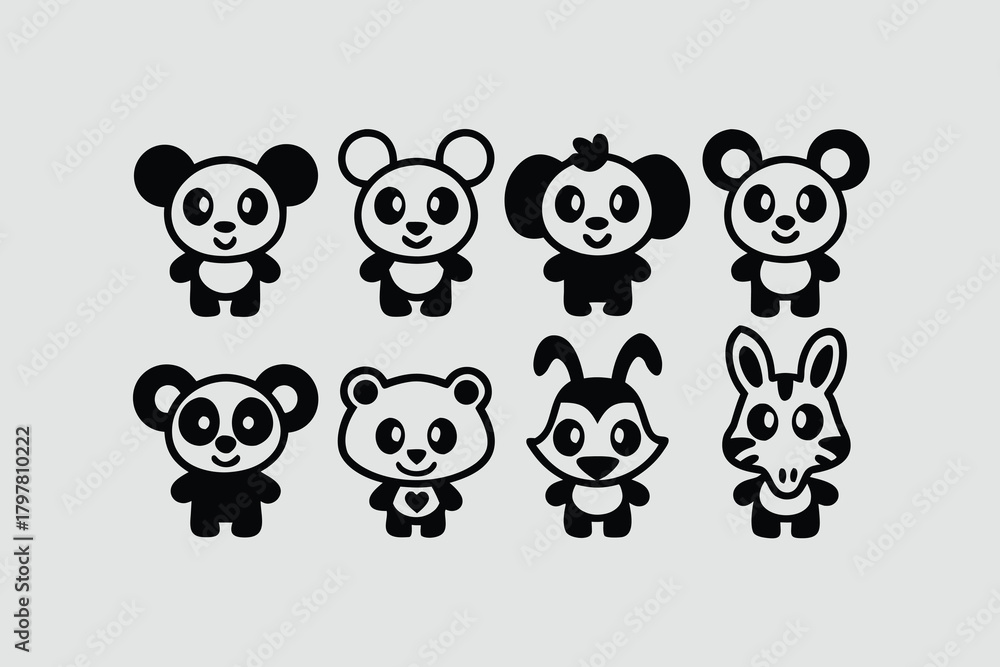Fototapeta premium Happy cartoon animals jumping with joy tiger elephant vector 