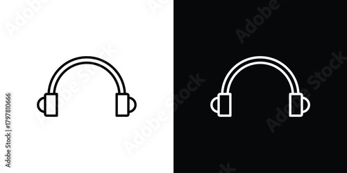 Konstfotografi Ear muffs icon. Line with editable stroke.