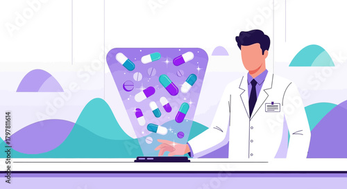 Digital pharmacy concept showcasing an online medicine order through doctor consultation service