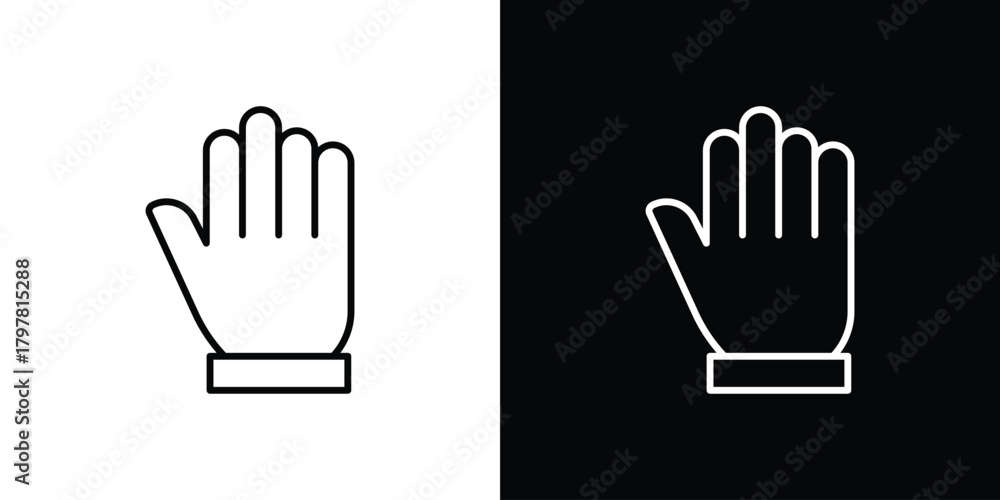 Fototapeta premium Hand icon. Line with editable stroke.