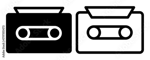 Illustration of two cassette tapes, showcasing a retro music storage medium. These classic cassettes are presented side by side, representing a vintage and nostalgic music era.