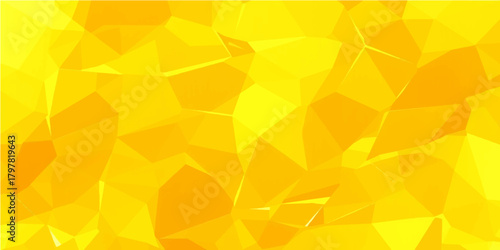 Abstract geometric pattern background with yellow and orange triangles creating a bright mosaic texture