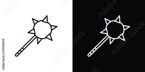 Photos Mace icon. Line with editable stroke.