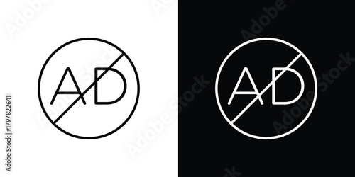 Tableau sur toile No audio description icon. Line with editable stroke.