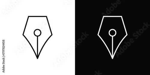 Schilderij op canvas Pen nib icon. Line with editable stroke.