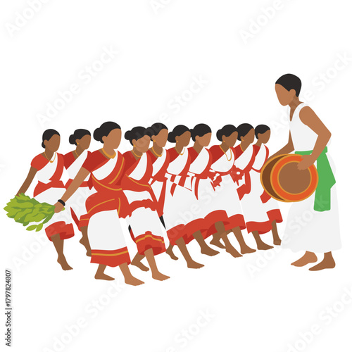 Traditional Indian Folk Dance with Dhol Player