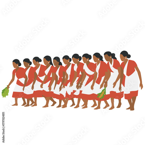 Women Performing Traditional Indian Folk Dance