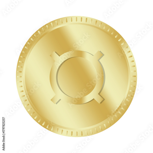 Currency sign coin. Gold financial symbol. Global money token. Vector economy illustration.