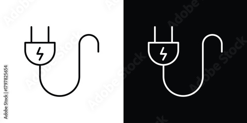 Fotografía Plug icon. Line with editable stroke.