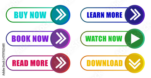 Buttons set collection. Web click elements. Call action Vector. Interface graphic buttons.