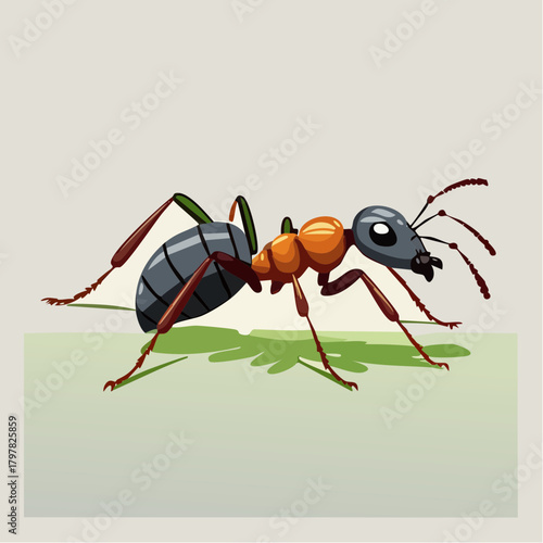 Ant insect close up on light background