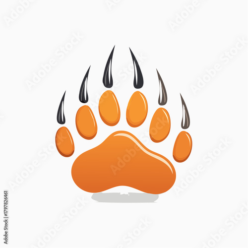 Bear paw print with claws