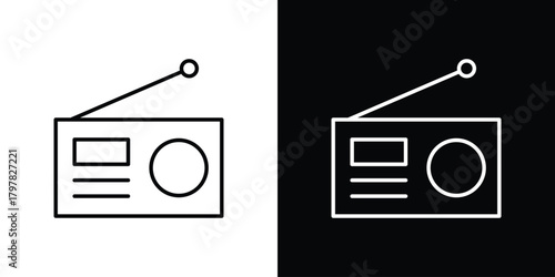 Tableau sur toile Radio icon. Line with editable stroke.