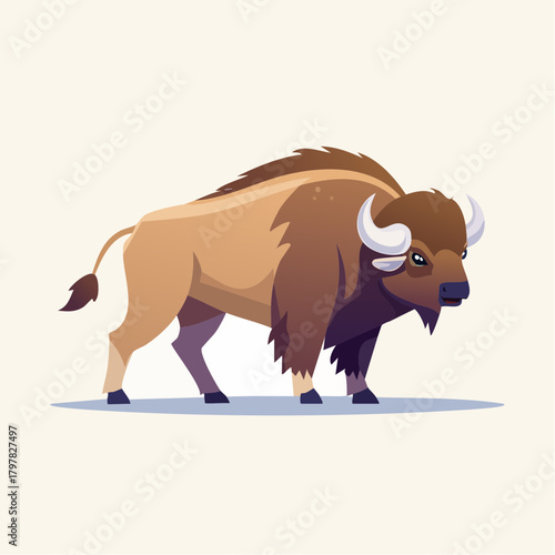 Bison walking on flat surface