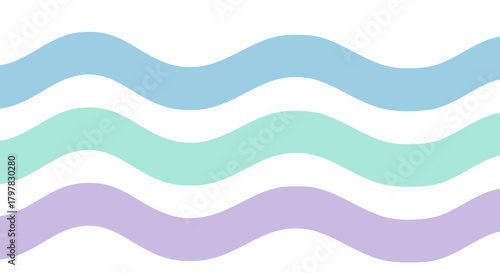 Gentle abstract wavy lines in a soothing pastel color palette, creating a tranquil and modern background design with flowing visual movement for various creative projects